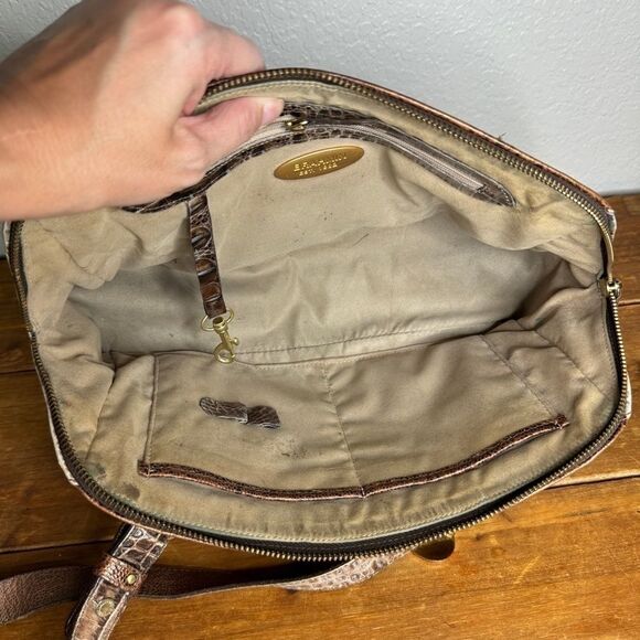 Brahmin cashew copper brown Melbourne croc embossed leather shoulder bag - Picture 8 of 16